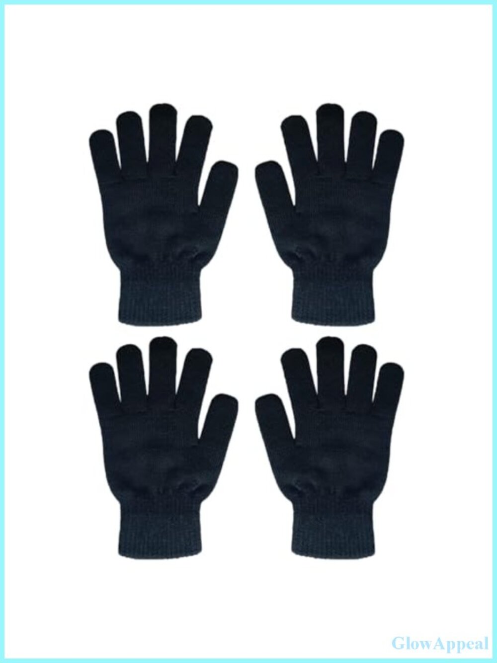 2 Pairs Acrylic Stretch Knit Gloves for Running Hiking Driving Warm Winter